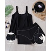 Plus Size Tankini Swimsuits – Women Two Piece Tankini Top with Shorts Flowy Swimsuit 2025 Bathing Suits(Black)
