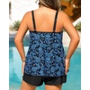 Plus Size Tankini Swimsuits – Women Two Piece Tankini Top with Shorts Flowy Swimsuit 2025 Bathing Suits(Blue Paisley)