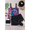 Plus Size Tankini Swimsuits – Women Two Piece Tankini Top with Shorts Flowy Swimsuit 2025 Bathing Suits(Colorful Tie Dye)