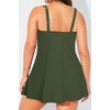 Tempt Me Women Plus Size Swim Dress – Two Piece Swimsuit 2025 Bathing Suit with Shorts(Army Green)