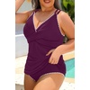 Tempt Me Women Plus Size Tankini Swimsuits – Two Piece Tummy Control Bathing Suits Ribbed Swimwear 2026 High Waisted Bottom(Purple)