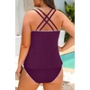 Tempt Me Women Plus Size Tankini Swimsuits – Two Piece Tummy Control Bathing Suits Ribbed Swimwear 2026 High Waisted Bottom(Purple)