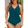 Tempt Me Women Plus Size Tankini Swimsuits – Two Piece Tummy Control Bathing Suits Ribbed Swimwear 2026 High Waisted Bottom(Teal)