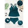 Tempt Me Women Plus Size Tankini Swimsuits – Two Piece Tummy Control Bathing Suits Ribbed Swimwear 2026 High Waisted Bottom(Teal)