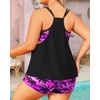 Tempt Me Women Plus Size Tankini Swimsuits – Two Piece Tummy Control Bathing Suits with Shorts 2025 Swimwear(Pink Palm)