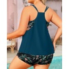 Tempt Me Women Plus Size Tankini Swimsuits – Two Piece Tummy Control Bathing Suits with Shorts 2025 Swimwear(Teal and Floral)