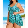 Tempt Me Women’s Plus Size Swim Dress – One Piece Swimsuits Tummy Control Bathing Suit Swimwear 2025(Blue Paisley)