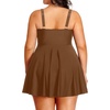 Tempt Me Women’s Plus Size Swim Dress – One Piece Swimsuits Tummy Control Bathing Suit Swimwear 2025(Brown)
