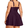 Tempt Me Women’s Plus Size Swim Dress – One Piece Swimsuits Tummy Control Bathing Suit Swimwear 2025(Dark Purple)