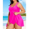 Tempt Me Women’s Plus Size Swim Dress – One Piece Swimsuits Tummy Control Bathing Suit Swimwear 2025(Hot Pink)