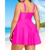 Tempt Me Women’s Plus Size Swim Dress – One Piece Swimsuits Tummy Control Bathing Suit Swimwear 2025(Hot Pink)