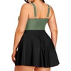 Tempt Me Women’s Plus Size Swim Dress – One Piece Swimsuits Tummy Control Bathing Suit Swimwear 2025(Olive Green)