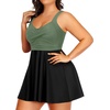 Tempt Me Women’s Plus Size Swim Dress – One Piece Swimsuits Tummy Control Bathing Suit Swimwear 2025(Olive Green)