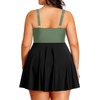 Tempt Me Women’s Plus Size Swim Dress – One Piece Swimsuits Tummy Control Bathing Suit Swimwear 2025(Olive Green)