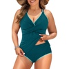 Tempt Me Women Plus Size Tankini Swimsuits – Two Piece Tummy Control Bathing Suits Ribbed Swimwear 2026 High Waisted Bottom(Teal)