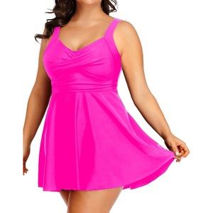 Tempt Me Women’s Plus Size Swim Dress – One Piece Swimsuits Tummy Control Bathing Suit Swimwear 2025(Hot Pink)