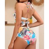 High Waisted Underwire Bikini Sets – Women 2025 Two Piece Swimsuits Halter Bathing Suits with Tummy Control Bottom(Colorful Floral)
