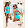 High Waisted Underwire Bikini Sets – Women 2025 Two Piece Swimsuits Halter Bathing Suits with Tummy Control Bottom(Teal)