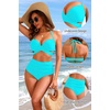 High Waisted Underwire Bikini Sets – Women 2025 Two Piece Swimsuits Halter Bathing Suits with Tummy Control Bottom(Teal)