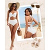 High Waisted Underwire Bikini Sets – Women 2025 Two Piece Swimsuits Halter Bathing Suits with Tummy Control Bottom(White)