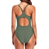 Tempt Me Athletic One Piece Swimsuits for Women Training Sport Tummy Control Bathing Suits(Army Green)