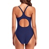 Tempt Me Athletic One Piece Swimsuits for Women Training Sport Tummy Control Bathing Suits(Navy Blue)