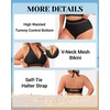 Tempt Me Women Plus Size Bikini High Waisted Swimsuits Mesh Tummy Control Two Piece Bathing Suit(Black)