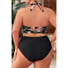 Tempt Me Women Plus Size Bikini High Waisted Swimsuits Mesh Tummy Control Two Piece Bathing Suit(Pink Floral)