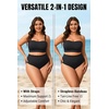 Tempt Me Women Plus Size High Waisted Bikini Bandeau Two Piece Swimsuit(Black)
