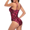 Tempt Me Women Ruched Slimming One Piece Swimsuits Tummy Control Vintage Bathing Suits(Red Floral)