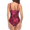 Tempt Me Women Ruched Slimming One Piece Swimsuits Tummy Control Vintage Bathing Suits(Red Floral)