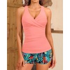 Women Tankini Swimsuits with Shorts – Two Piece Tummy Control Bathing Suits Top with Two Pockets Bottom Swimwear(Colorful Leaves)
