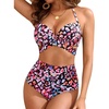 High Waisted Underwire Bikini Sets – Women 2025 Two Piece Swimsuits Halter Bathing Suits with Tummy Control Bottom(Colorful Leopard)