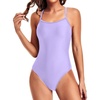 Tempt Me Athletic One Piece Swimsuits for Women Training Sport Tummy Control Bathing Suits(Light Purple)