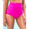 Tempt Me High Waisted Bikini Swimsuit Bottom – Women’s Tummy Control Bathing Suit Bottoms Swim Bottom 2025 Swimwear(Hot Pink)