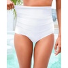 Tempt Me High Waisted Bikini Swimsuit Bottom – Women’s Tummy Control Bathing Suit Bottoms Swim Bottom 2025 Swimwear(White)