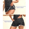 Women Tankini Swimsuits with Skirt – Two Piece Tummy Control Bathing Suit Halter V Neck 2026 Swimwear(Black and White Dot)