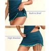 Women Tankini Swimsuits with Skirt – Two Piece Tummy Control Bathing Suit Halter V Neck 2026 Swimwear(Teal and Green)