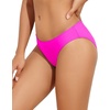 Tempt Me Women Bikini Bottom Full Coverage Bathing Suit Bottoms Swimsuit Bottom(Hot Pink)