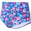 Tempt Me Women High Waisted Bikini Bottom Retro Ruched Swim Bottom Shirred Tankinis Brief(Blue Flower)