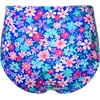 Tempt Me Women High Waisted Bikini Bottom Retro Ruched Swim Bottom Shirred Tankinis Brief(Blue Flower)