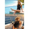Tempt Me Women One Piece Swimsuit High Neck Plunge Ruched Tummy Control Bathing Suit(Black)