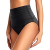 Tempt Me Women Retro High Waisted Bikini Bottoms Tummy Control Swimsuit Bottoms(Black 1)
