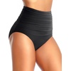 Tempt Me Women Retro High Waisted Bikini Bottoms Tummy Control Swimsuit Bottoms(Black 1)