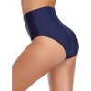 Tempt Me Women Retro High Waisted Bikini Bottoms Tummy Control Swimsuit Bottoms(Blue)