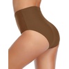 Tempt Me Women Retro High Waisted Bikini Bottoms Tummy Control Swimsuit Bottoms(Brown)