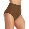 Tempt Me Women Retro High Waisted Bikini Bottoms Tummy Control Swimsuit Bottoms(Brown)
