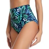 Tempt Me Women Retro High Waisted Bikini Bottoms Tummy Control Swimsuit Bottoms(Green Leaves)