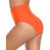 Tempt Me Women Retro High Waisted Bikini Bottoms Tummy Control Swimsuit Bottoms(Orange)