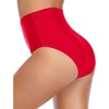 Tempt Me Women Retro High Waisted Bikini Bottoms Tummy Control Swimsuit Bottoms(Red 1)